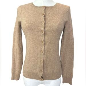 Charter Club 100% Cashmere luxury Tan Button Up Cardigan